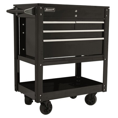 Homak 35in Professional 4  Drawer Service Cart  - BLACK BK06032000